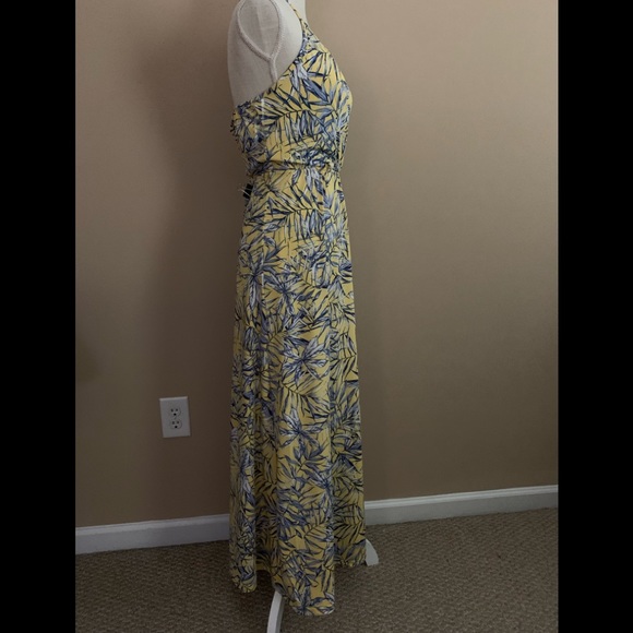 Women’s Yellow and Blue Floral Maxi Dress Large - Picture 5 of 9